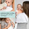 Collage of three images showing a baby being fed, a baby being held, and a baby being cleaned with a cloth. Produktbild-Vorschau