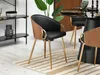 Chaise de salle à manger CERYS - noyer / noir / or Voir les images du produit 2