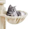 A cat is resting in a hammock on a cat tree. Podgląd zdjęcia produktu