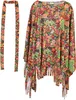 Hippie-Poncho mit Fransen und passendem Stirnband als Set, freigestellt auf weißem Hintergrund. Produktbild-Vorschau