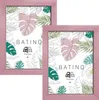Two pink picture frames are shown side-by-side, each displaying a floral pattern with the brand name 'BATINO' and 'aFFa frames'. Produktbild-Vorschau
