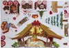 A collection of Christmas-themed stickers, including gingerbread houses, a nativity scene, a Christmas tree, and festive decorations. Podgląd zdjęcia produktu