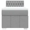 vidaXL Boxspringbett mit Matratze Hellgrau 100x200 cm Stoff Produktbild-Vorschau 6