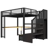 Hoogslaper 140 x 200 cm met bureau, 3 lades, open Productafbeelding-voorbeeld 9