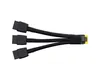 A black graphics card power adapter cable with three connectors on one end and one connector on the other, set against a white background. Produktbild-Vorschau
