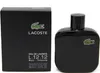 A black bottle of Lacoste L.12.12 Noir Intense Eau de Toilette for men and its matching black packaging are displayed side-by-side against a white background. Náhled obrázku produktu