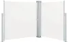 A white retractable side awning is shown, with two panels extending from a central support pole. Náhled obrázku produktu