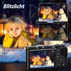 A child is lying down with a teddy bear, with a camera in the foreground showing a preview of the child. Podgląd zdjęcia produktu
