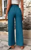 ASKSA Damen Hose Hohe Taille Weitem Bein Einfarbig Produktbild-Vorschau 5