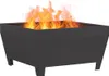 vidaXL Feuerschale Schwarz 80 x 80 x 43 cm Wetterfeststahl Produktbild-Vorschau 3