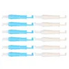 A set of blue and white plastic needle threaders arranged in rows against a white background. Produktbild-Vorschau