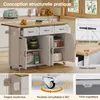 MODFU Îlot de Cuisine Moderne - Meuble Mobile avec Plan Voir les images du produit 6