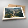 Gerahmtes Poster - Rahmen in heller Eiche - Berge Weg Wald Produktbild-Vorschau 3