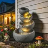 Springbrunnen Outdoor aus Kunstharz 4-stufig Gartenbrunnen Produktbild-Vorschau 2