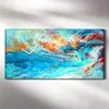 Wohnzimmer-Bild Leinwand Uhr Geräuschlos 60x30 Blaue Produktbild-Vorschau 2