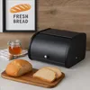 Chlebak metalowy czarny matowy pojemnik na pieczywo z Podgląd zdjęcia produktu 6