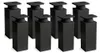 8er Set sossai moderne Möbelfüße in Schwarzmatt 120mm Produktbild-Vorschau 1