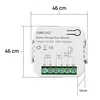 A diagram showing the dimensions of a Zigbee garage door module. Voir les images du produit