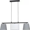 A pendant light fixture with three lampshades. Anteprima dell’immagine prodotto
