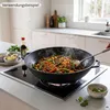 Gusseisen Wok 36 cm mit Deckel-Bratpfanne Kazan 8 L flacher Produktbild-Vorschau 10