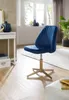Chaise de bureau bleu foncé en velours, chaise pivotante Voir les images du produit 2