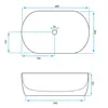 Diagram showing the dimensions of a sink. Produktbild-Vorschau
