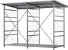 An empty metal firewood storage rack with a roof. Produktbild-Vorschau