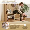 COSTWAY Szafa garderobiana 4 w 1 z ławką, 2 klapami, 4 Podgląd zdjęcia produktu 5