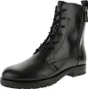 A black leather lace-up boot is shown against a white background. Produktbild-Vorschau