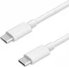 Two white USB-C connectors and cables are shown against a white background. Produktbild-Vorschau