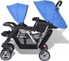 vidaXL Poussette tandem acier bleu et noir Voir les images du produit 12