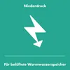 A graphic with text and an icon on a teal background. Produktbild-Vorschau