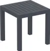A dark gray square side table with a slatted top and four legs, presented against a white background. Anteprima dell’immagine prodotto