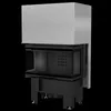 A product shot of a fireplace insert against a black background. Produktbild-Vorschau