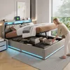 Cama tapizada UnboxG de 140x200 cm con USB, cama juvenil de Vista previa de la imagen del producto 4