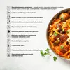 A list of product features next to an image of food in a pot. Náhľad obrázku produktu