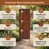 A rusty garden screen with decorative elements in a garden setting. Produktbild-Vorschau