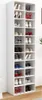 A tall, narrow white shoe rack filled with various shoes. Produktbild-Vorschau