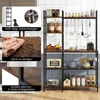 A kitchen shelf unit with various kitchen items displayed on it, along with inset images highlighting product features. Voir les images du produit