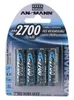 Ansmann 5030842 1x4 Ansmann Akku 2700 Mignon AA 2500 mAh Vista previa de la imagen del producto 2