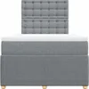 vidaXL Boxspringbett mit Matratze Hellgrau 120x200 cm Stoff Produktbild-Vorschau 6