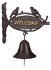 Relaxdays Türglocke Gusseisen WELCOME, Antik-Stil, goldene Produktbild-Vorschau 1