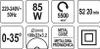 A grid of icons and text displaying technical specifications and features of a product. Náhled obrázku produktu