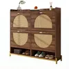 Merax eleganter Schuhschrank aus Holz mit Rattantüren und 4 Produktbild-Vorschau 6