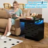 Table de nuit avec éclairage LED avec 3 tiroirs 62x45x35cm Voir les images du produit 2