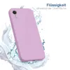 A purple phone case is shown with water splashing around it, suggesting it is liquid-repellent. Produktbild-Vorschau