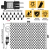 Diagrams and icons illustrating features of a light net. Produktbild-Vorschau