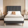Letto imbottito BEALIFE 120x200 cm con testiera regolabile Anteprima dell’immagine prodotto 8