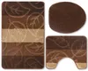 Badteppich Set 3-TLG. Braun/Beige Leaves - rutschfest & Produktbild-Vorschau 2