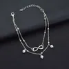 Fußkettchen Fußkette Fußschmuck Fußband Infinity Weiß Produktbild-Vorschau 5